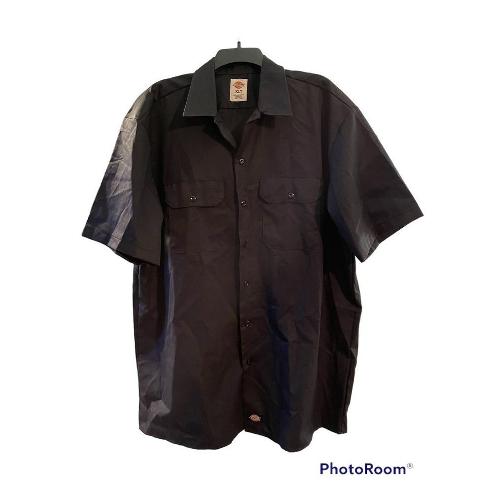 Dickies Black Button Down Mens sz XL Tall